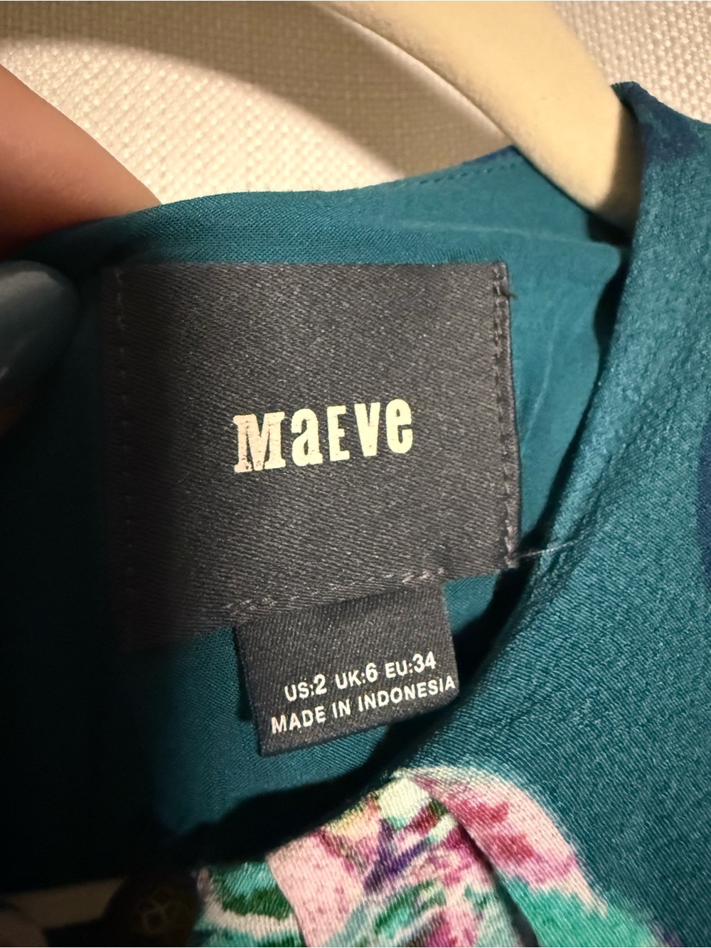Maeve by Anthropologie Floral Elia Dress in Turquoise Size 2 - Picture 6 of 12